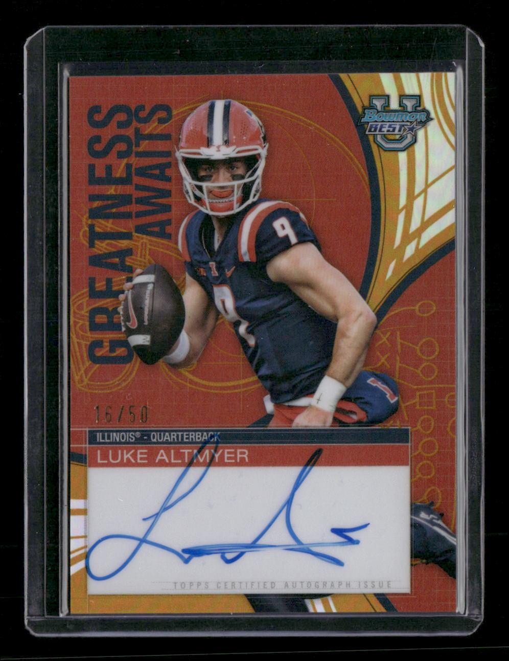 2025 Bowman University Best Luke Altmyer Greatness Awaits Autographs Gold #/50
