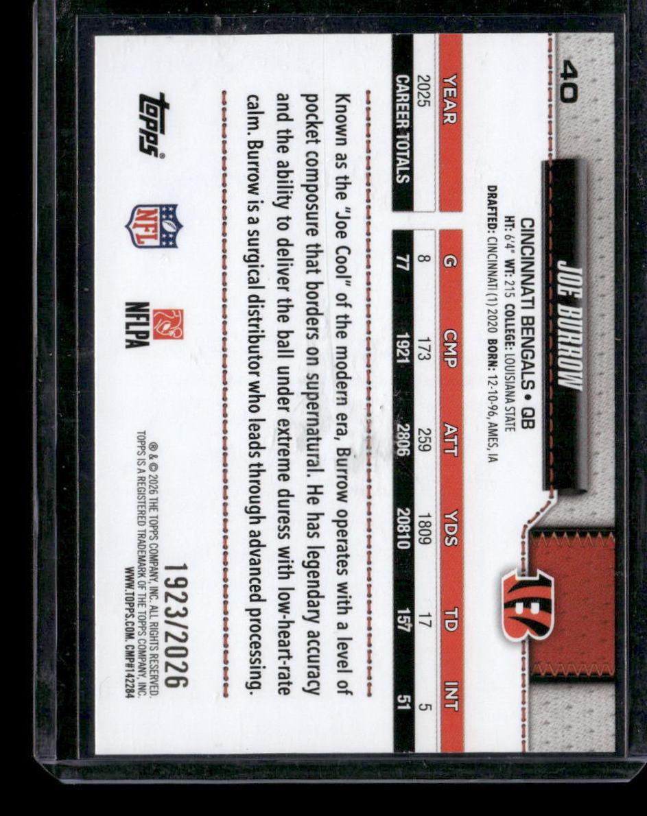 2026 Topps Flagship #40 Joe Burrow Gold #/2026