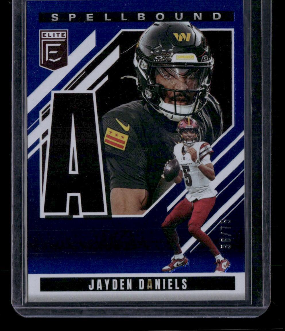 2025 Donruss Elite #9 Jayden Daniels Spellbound Blue #/75
