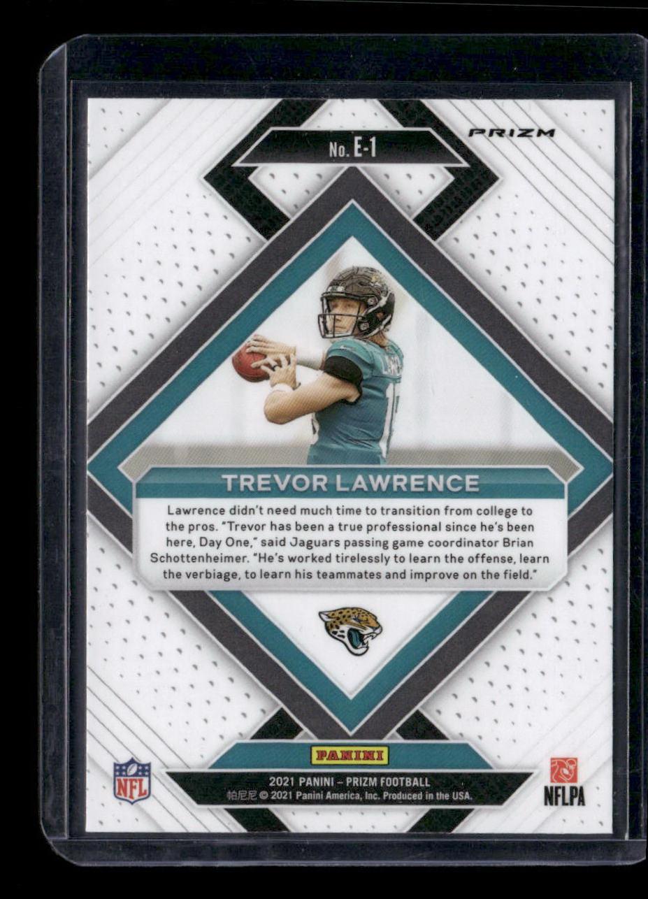2021 Panini Prizm #E-1 Trevor Lawrence Emergent Prizm No Huddle