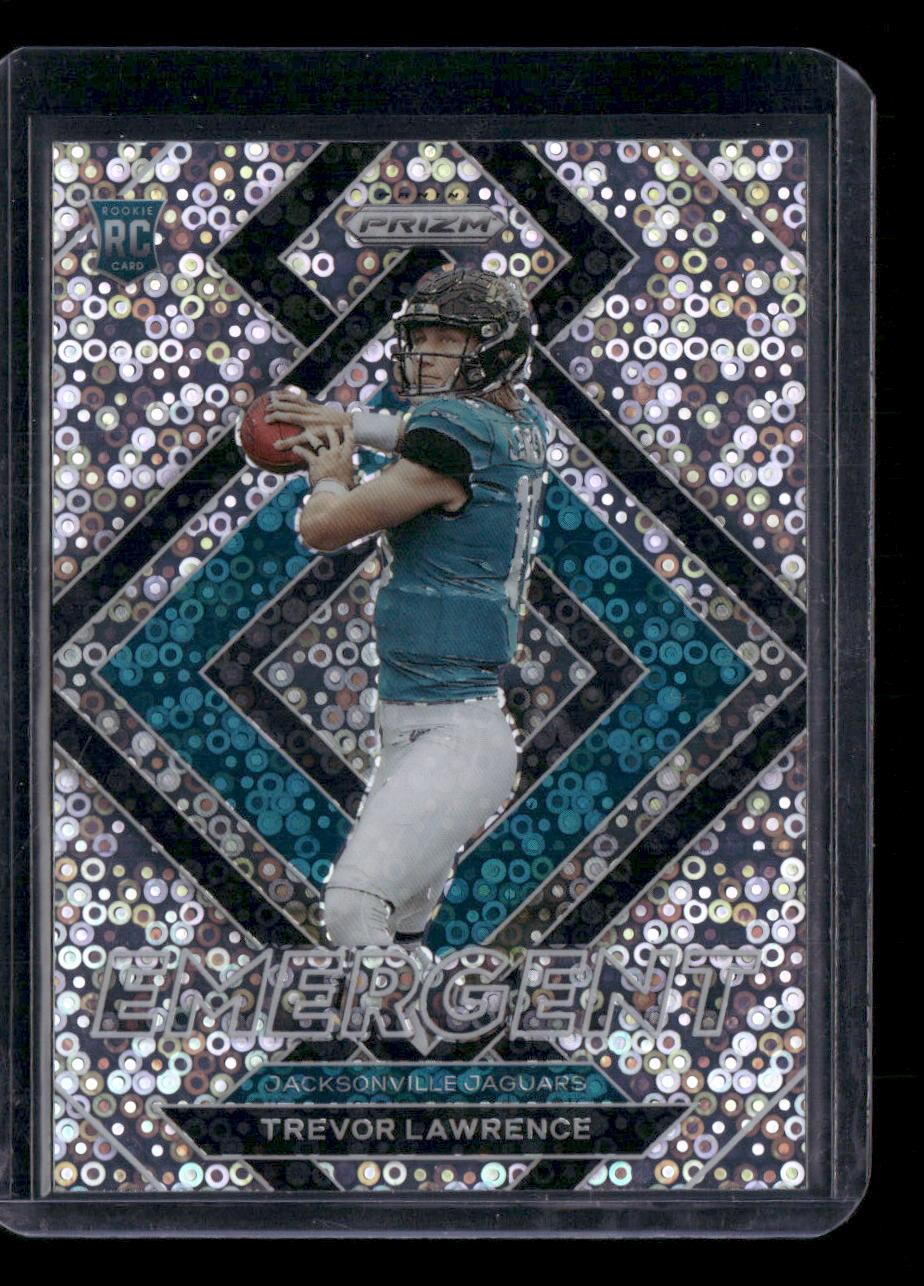 2021 Panini Prizm #E-1 Trevor Lawrence Emergent Prizm No Huddle