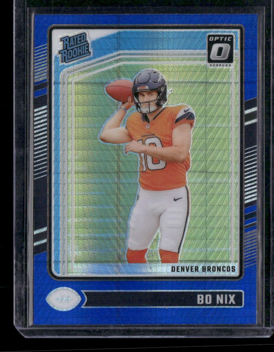 2024 Donruss Optic #209 Bo Nix Blue Hyper