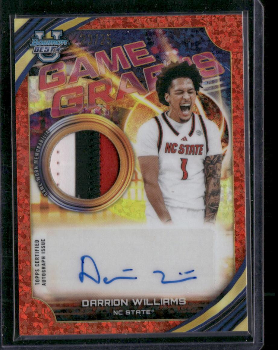 2025-26 Bowman's Best U Darrion Williams Game Graphs Orange Mini-Diamond #/25