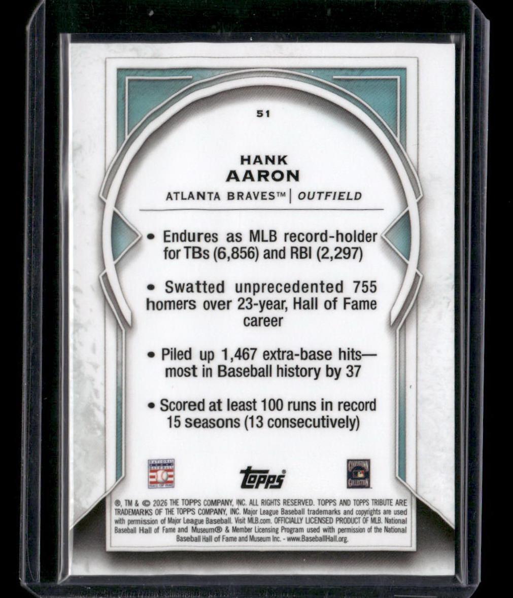 2026 Topps Tribute #51 Hank Aaron Gold #/50
