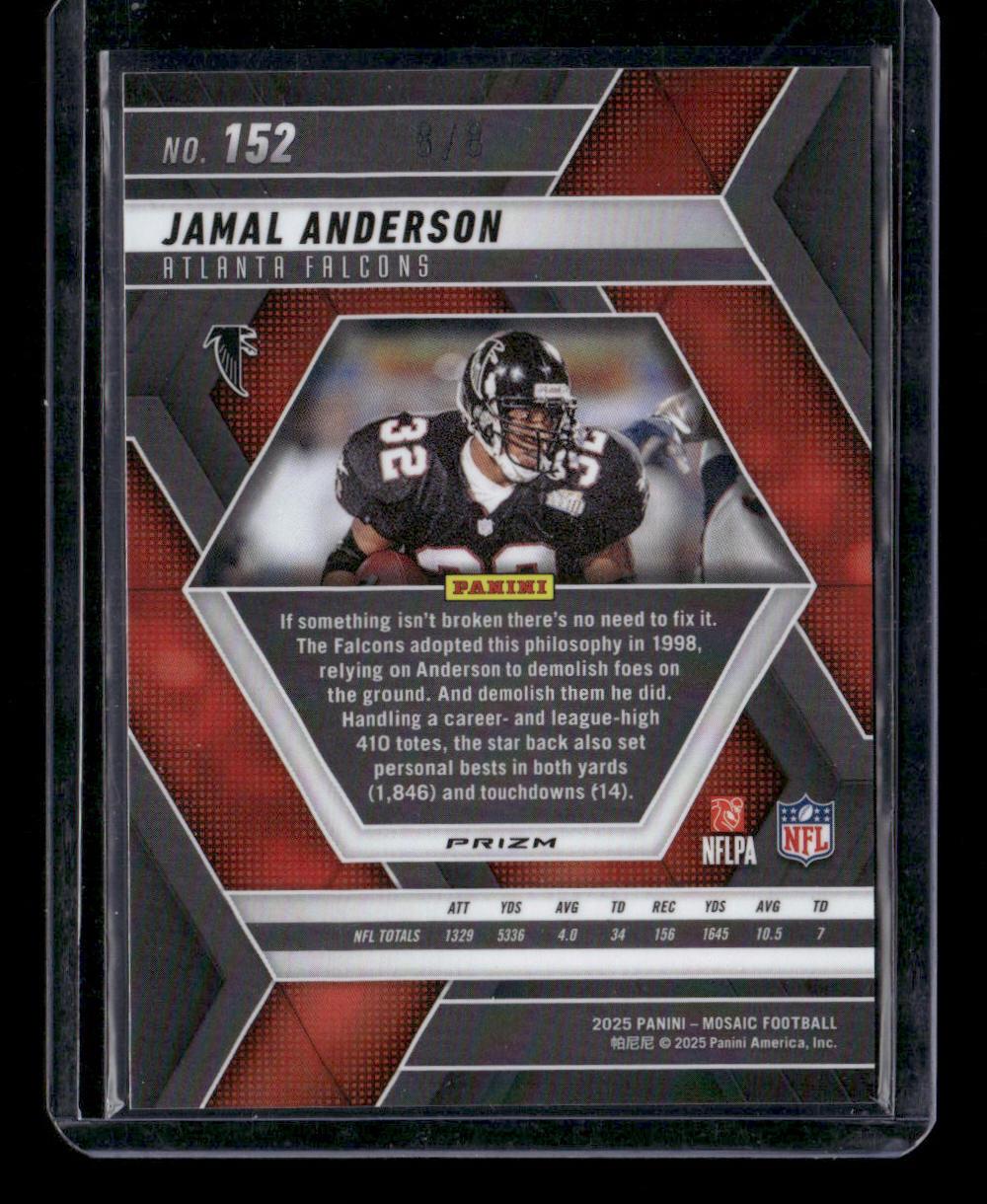 2025 Panini Mosaic #152 Jamal Anderson Green Sparkle #/8