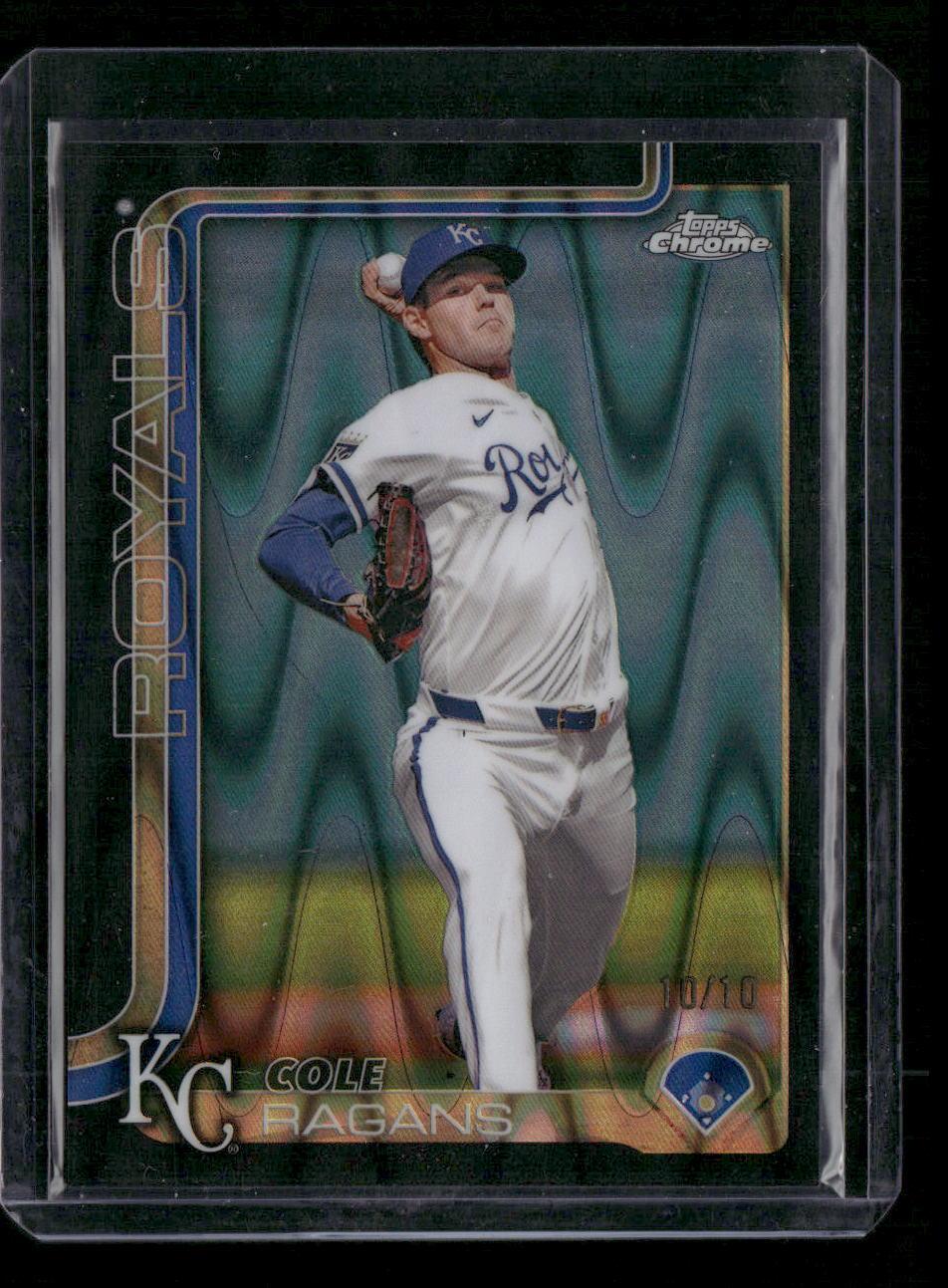 2025 Topps Chrome #151 Cole Ragans Black RayWave Refractor #/10