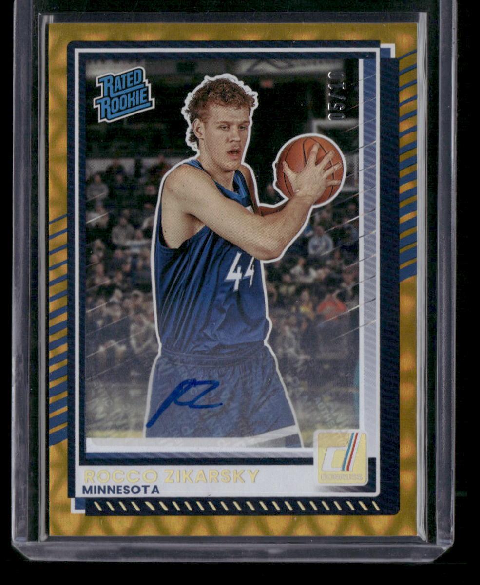 2025-26 Donruss #32 Rocco Zikarsky Gold Auto #/10