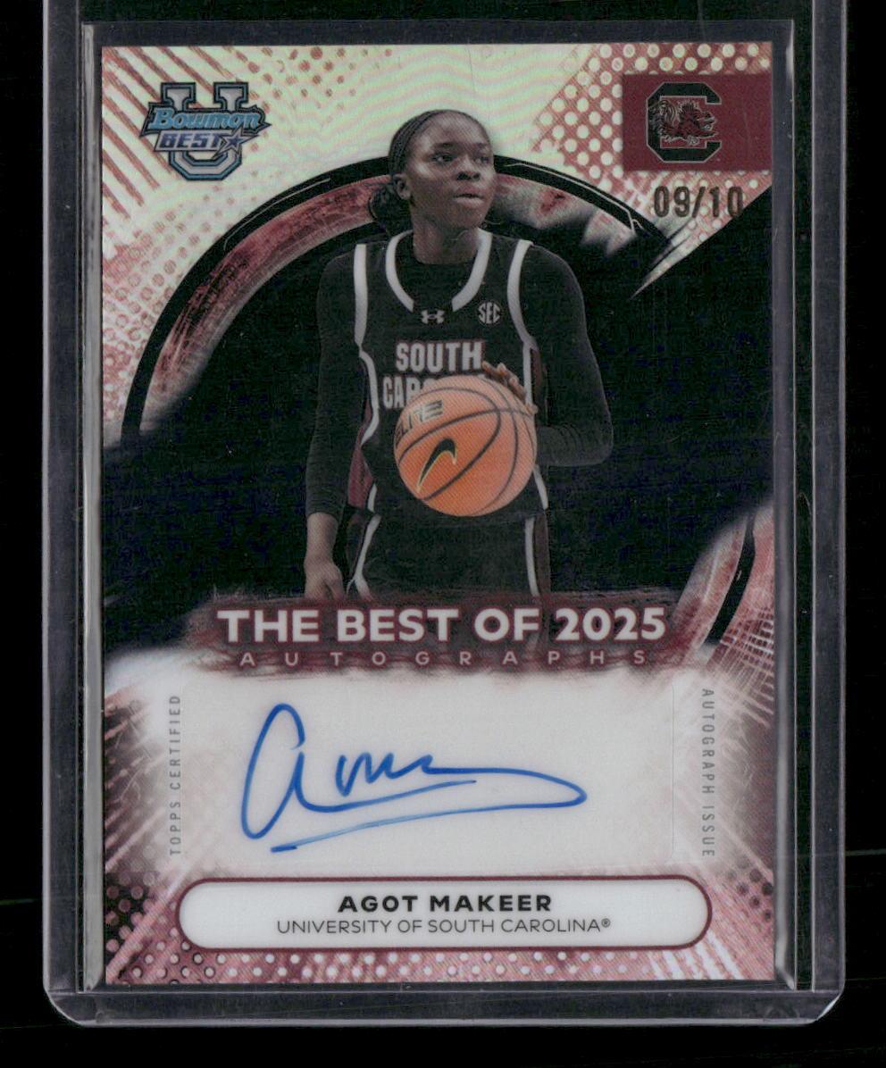 2025-26 Bowman's Best U #BA-AM Agot Makeer Best of '25 Autographs Black #/10