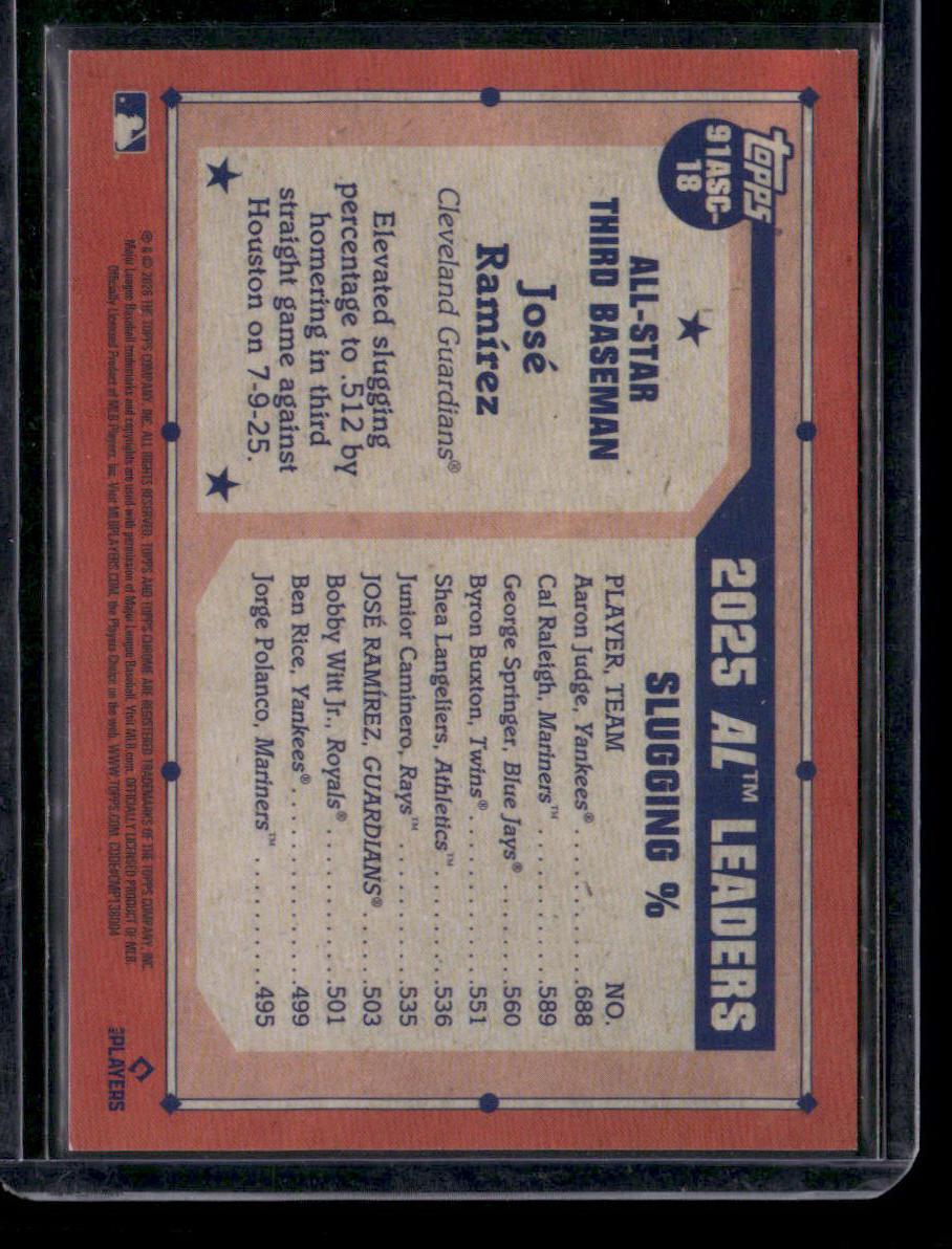 2026 Topps José Ramírez 1991 35th Anniversary Chrome All-Stars Black #/10