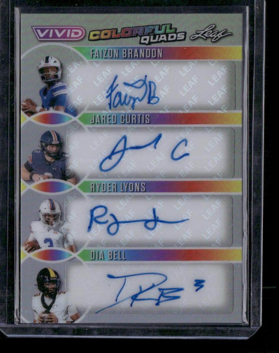 2025 Leaf Vivid Brandon Curtis Lyons Bell Colorful Quads Auto #/3