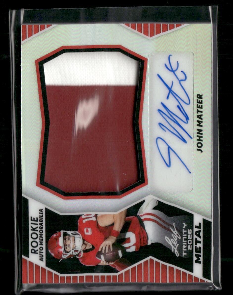 2026 Leaf Trinity Metal John Mateer Rookie Auto Memorabilia #/2