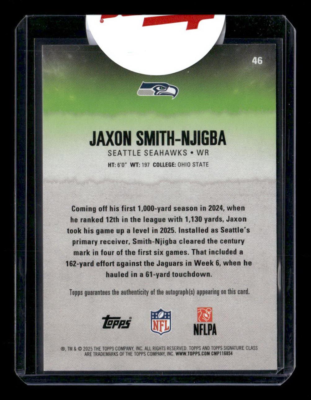 2025 Topps Signature Class #46 Jaxon Smith-Njigba Autographs Green #/150