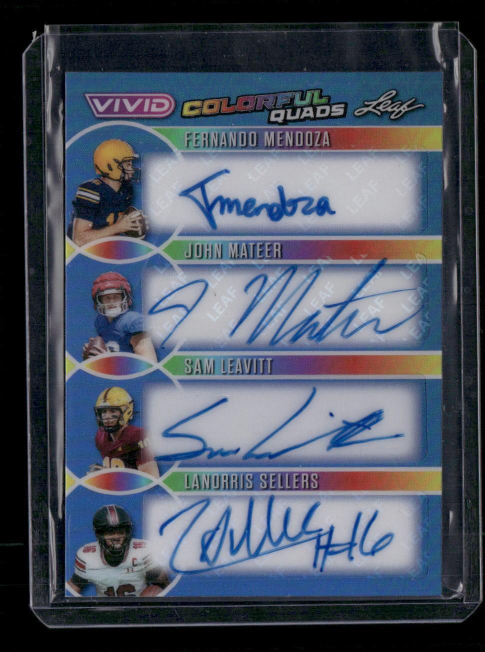 2025 Leaf Vivid Mendoza Mateer Leavitt Sellers Colorful Quads Auto #/6