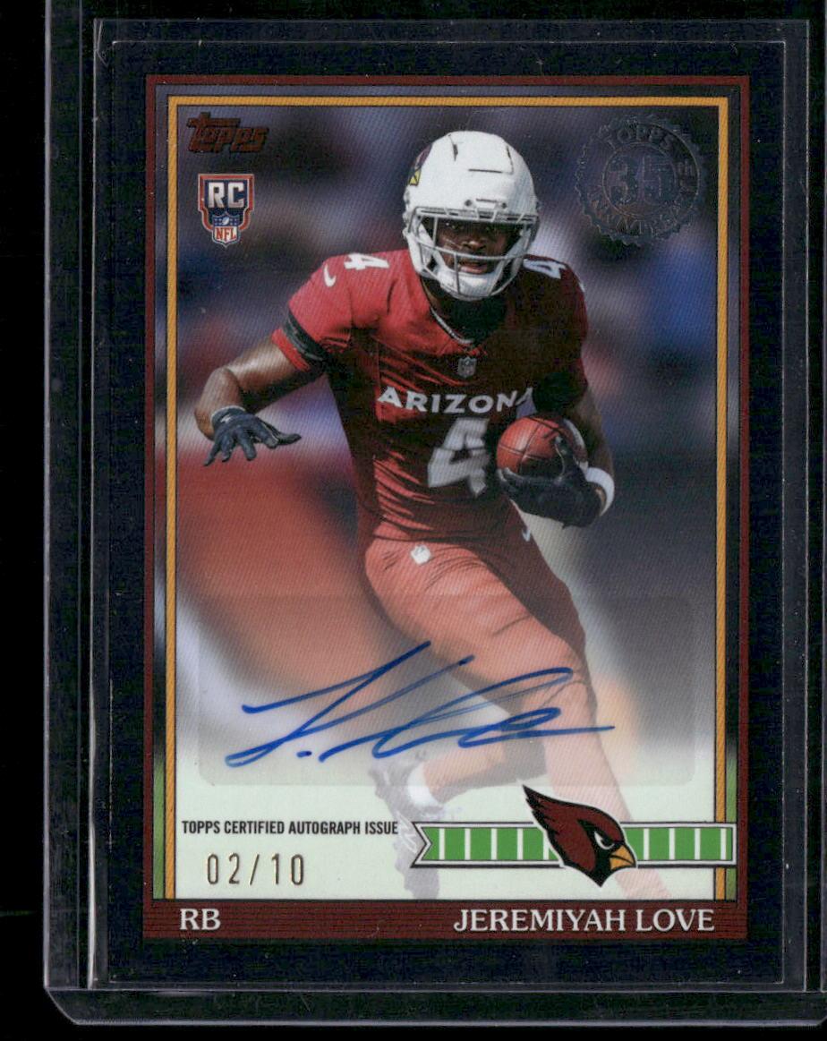 2026 Topps Flagship #91TR-9 Jeremiyah Love 1991 35th Black Auto #/10