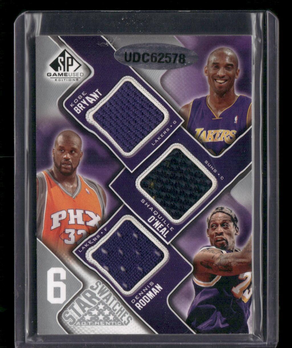2009 SP Game Used 6 Star Swatches Bryant/O'Neal/Rodman/Divac/Malone/Grant #/99