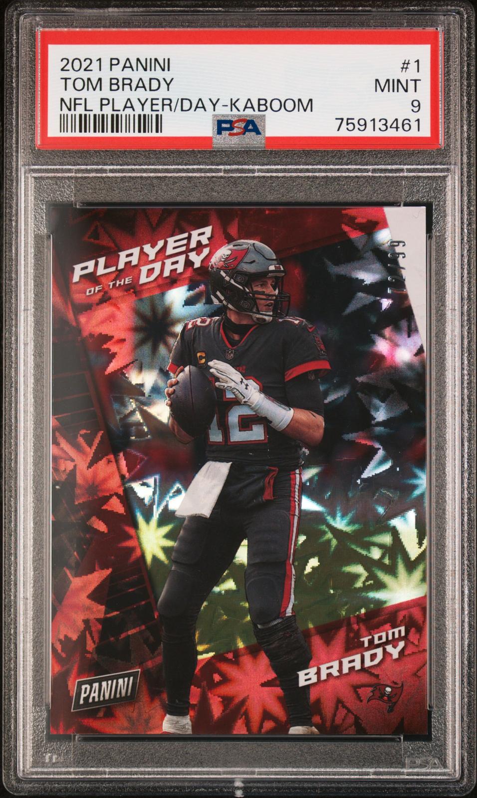 2021 Panini Player of the Day #1 Tom Brady Kaboom PSA 9 #/99