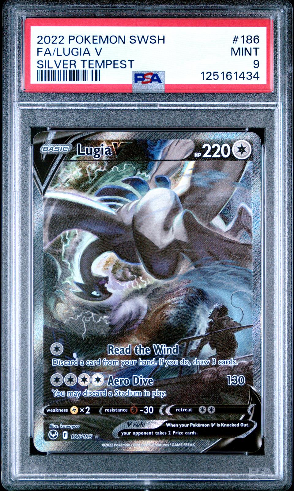 2022 Pokemon Sword & Shield Silver Tempest #186 Fa/Lugia V Silver Tempest PSA 9
