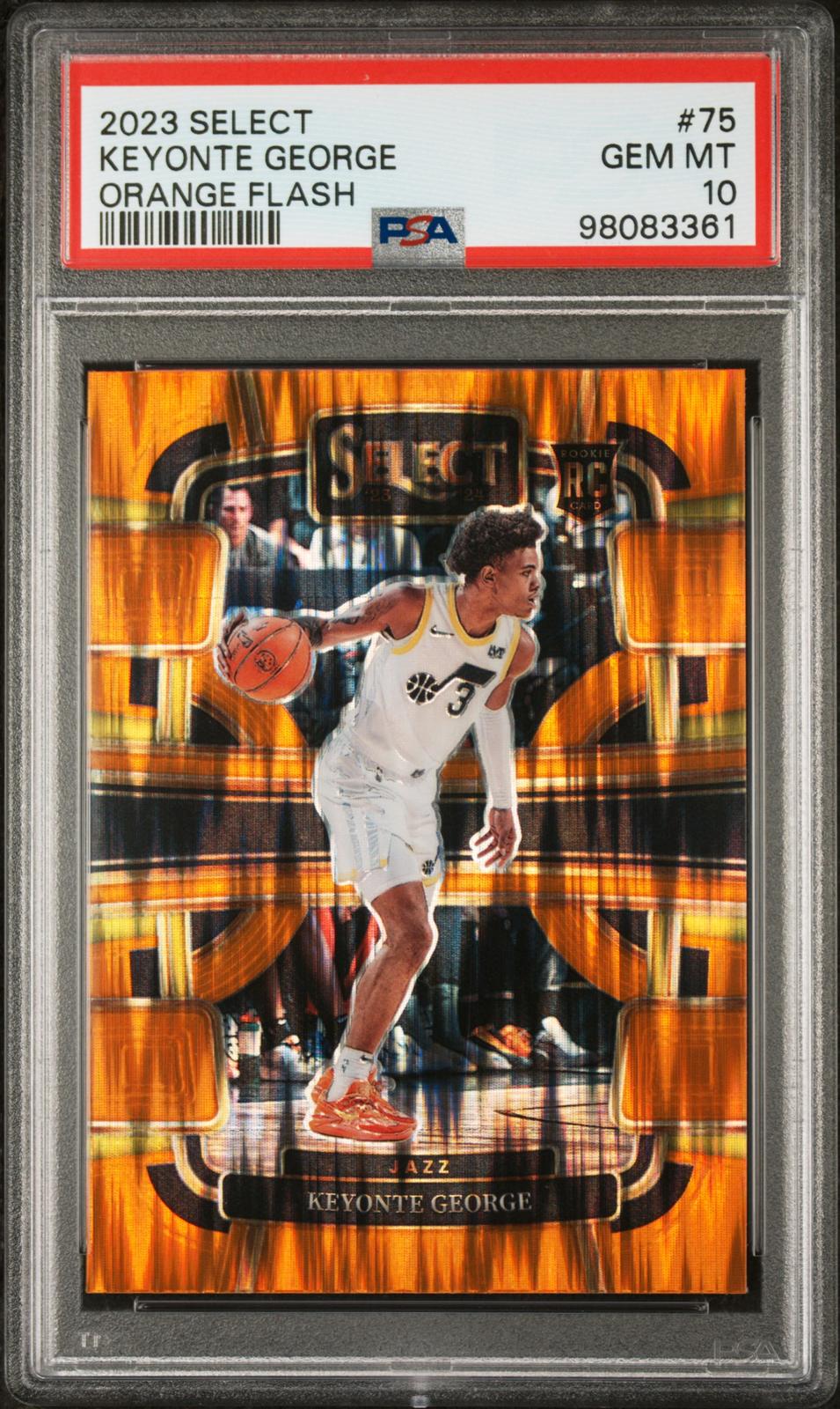 2023 Panini Select #75 Keyonte George Orange Flash PSA 10