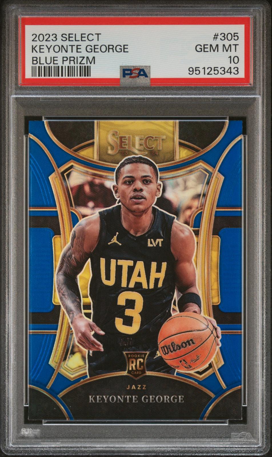 2023 Panini Select #305 Keyonte George Blue Prizm PSA 10