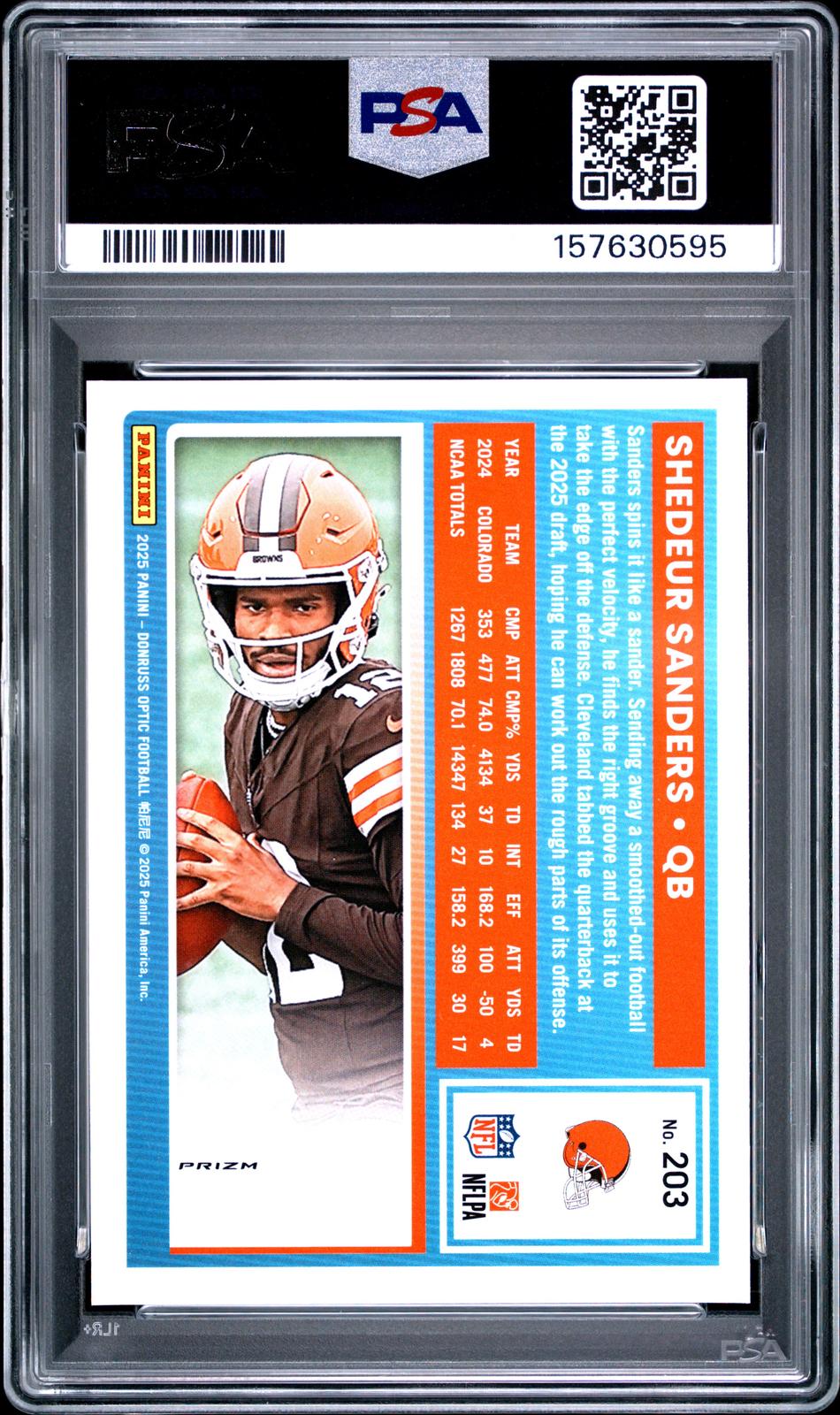 2025 Panini Donruss Optic #203 Shedeur Sanders Red Stars PSA 10