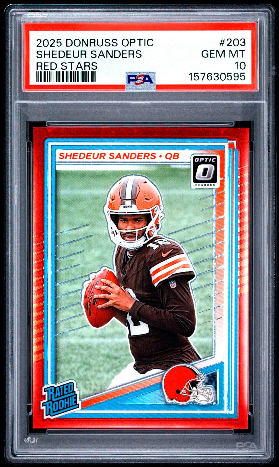 2025 Panini Donruss Optic #203 Shedeur Sanders Red Stars PSA 10