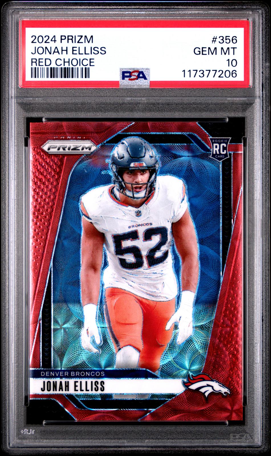 2024 Panini Prizm #356 Jonah Elliss Red Choice PSA 10
