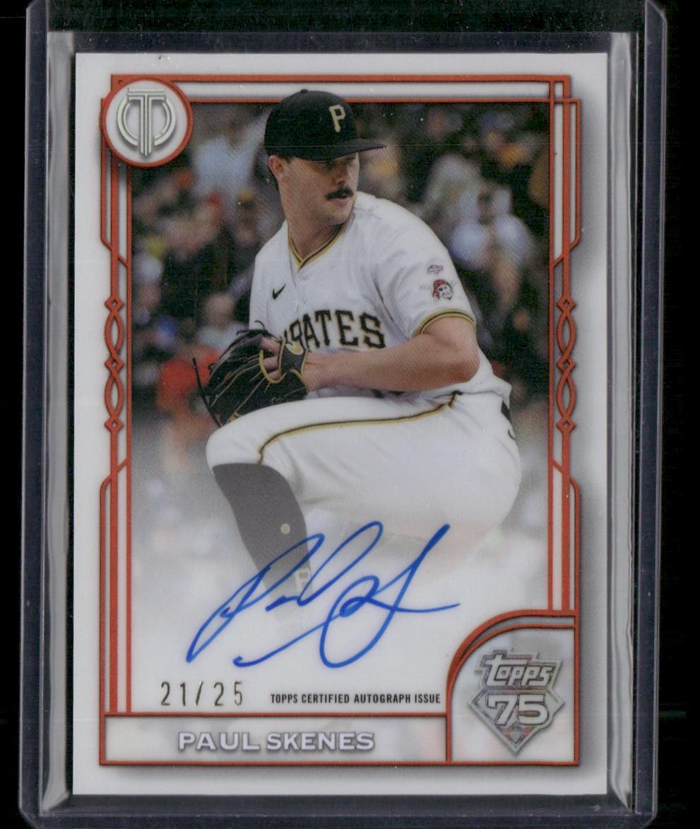 2026 Topps Tribute #TRT-PS Paul Skenes Tribute To Topps Autographs Orange #/25