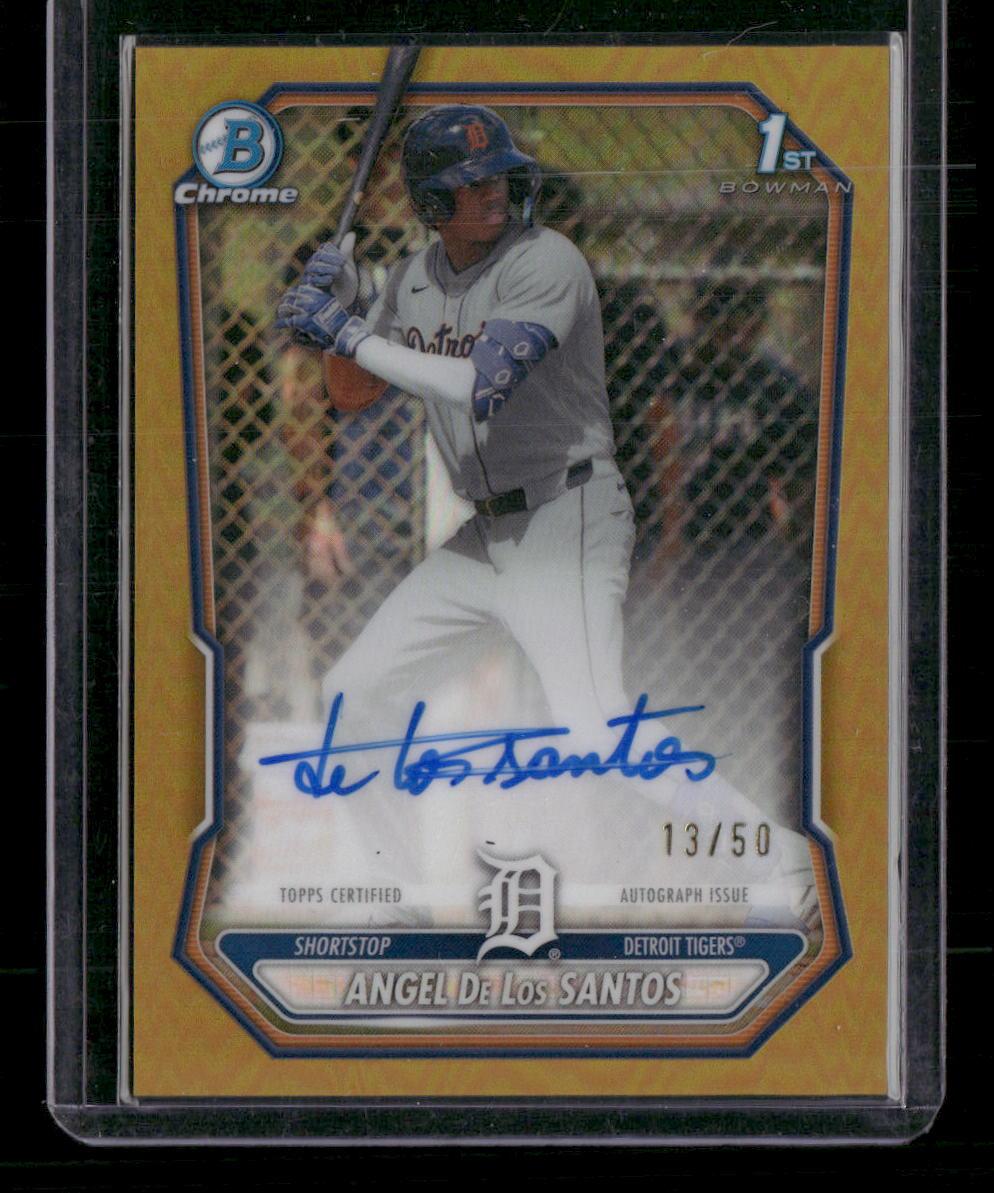 2026 Bowman Chrome Angel De Los Santos Prospect Autographs Gold Refractor #/50