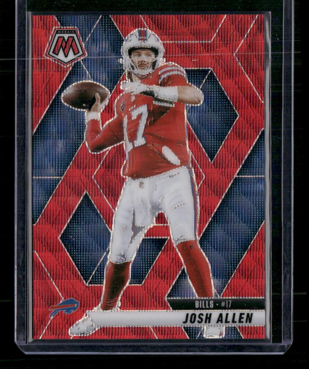 2025 Panini Mosaic #150 Josh Allen Red Wave #/27 Color Match