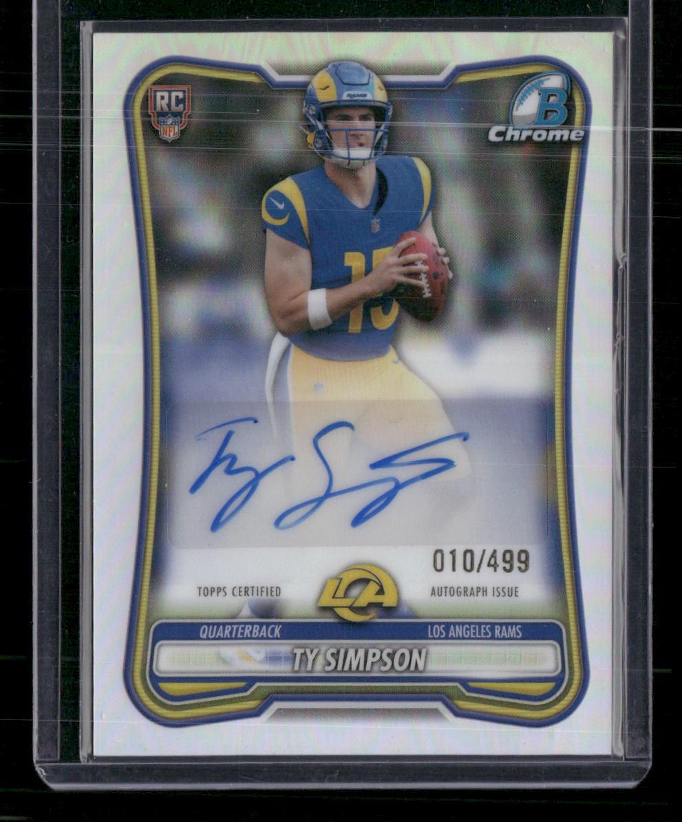 2026 Bowman #BCRA-TS Ty Simpson Chrome Rookie Autographs Refractor #/499