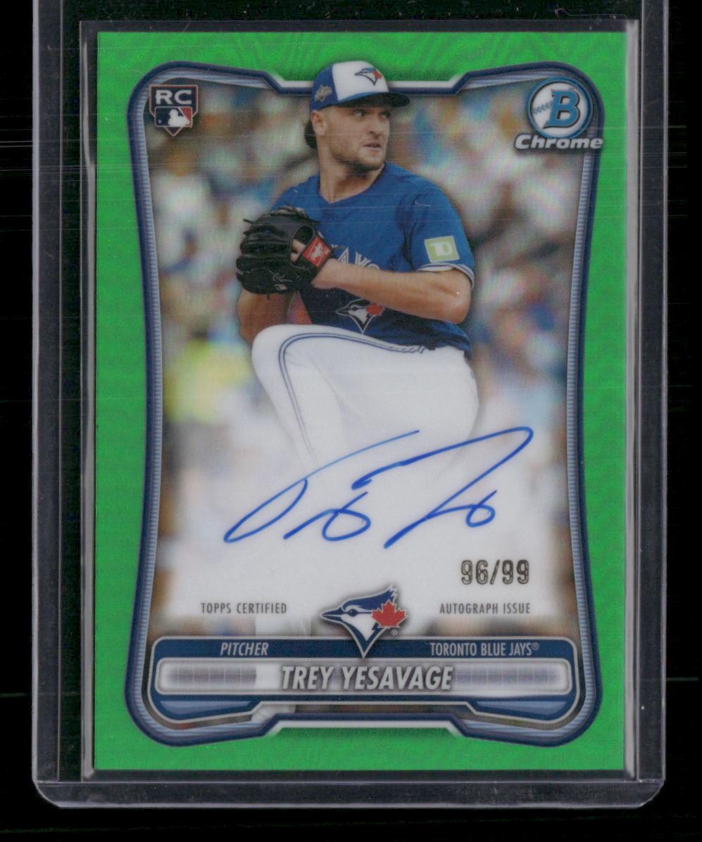 2026 Bowman #41 Trey Yesavage Rookie Green Refractor Auto #/99