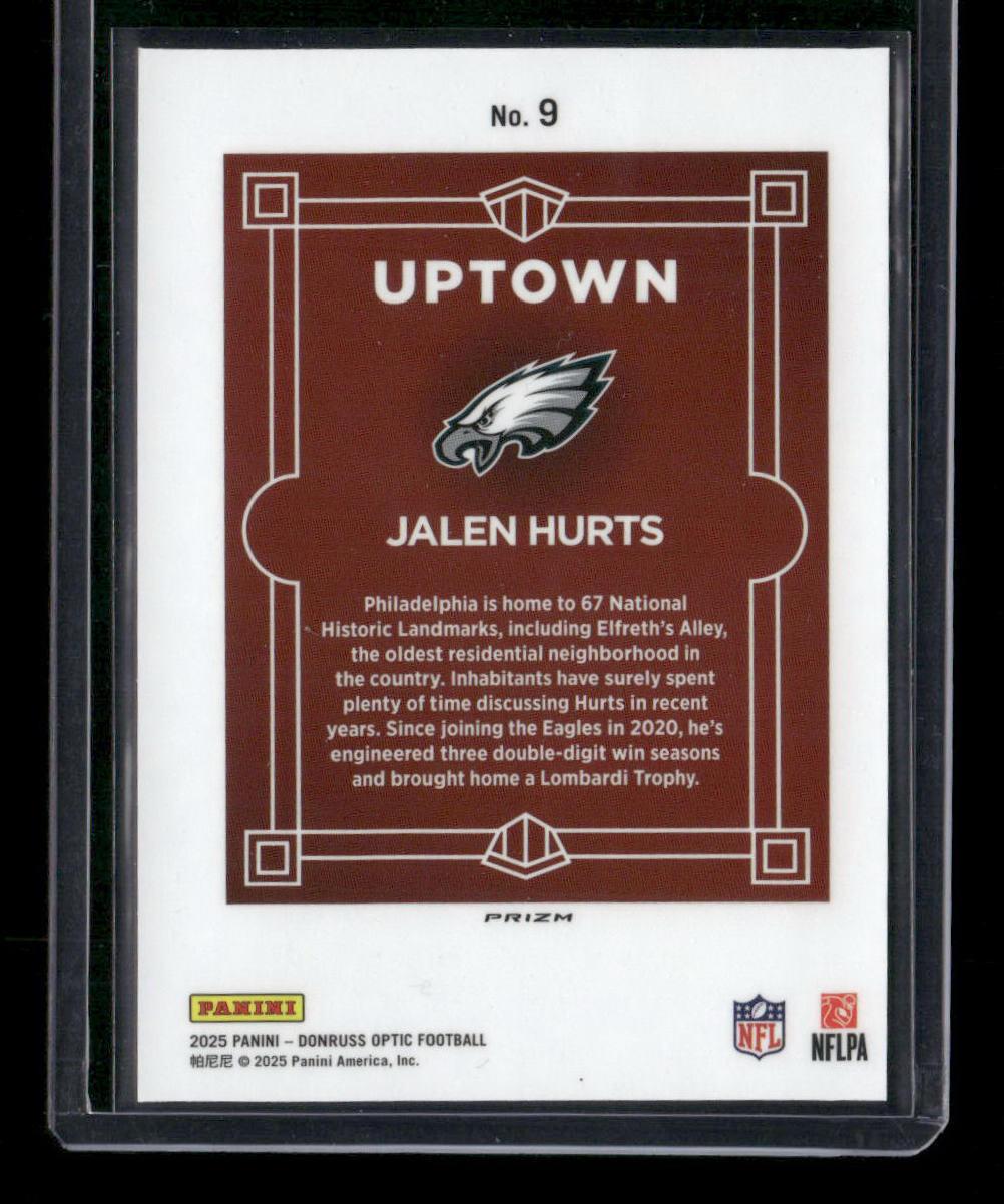 2025 Donruss Optic #9 Jalen Hurts Uptown