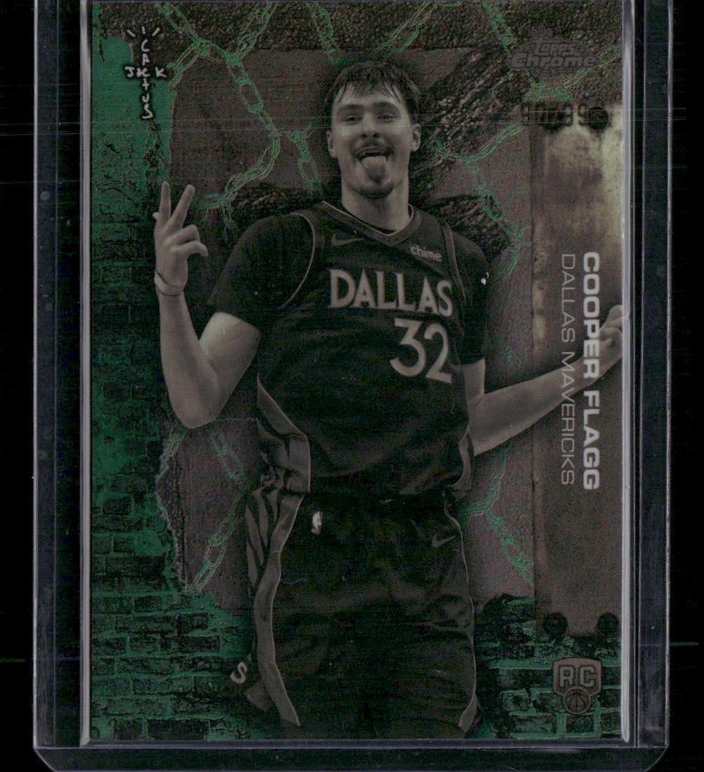 2025-26 Topps Chrome Cactus Jack #61 Cooper Flagg Green Refractor #/99