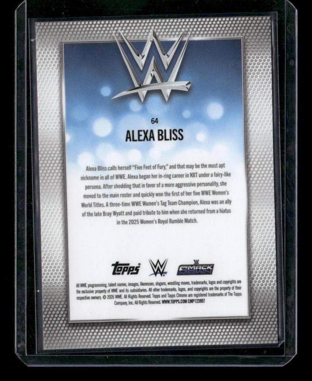2026 Topps Chrome WWE #64 Alexa Bliss Gold RayWave Refractor #/50
