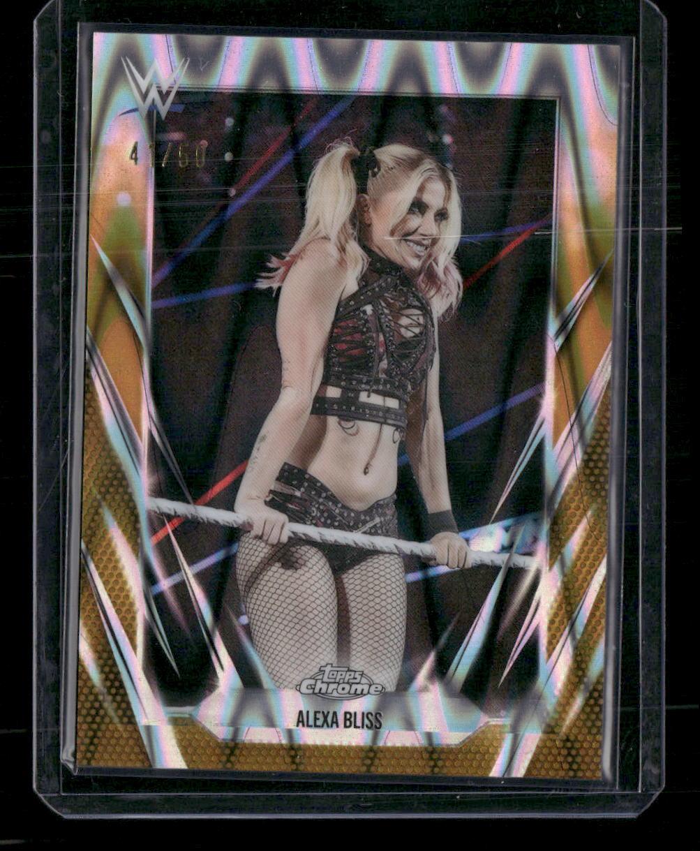 2026 Topps Chrome WWE #64 Alexa Bliss Gold RayWave Refractor #/50
