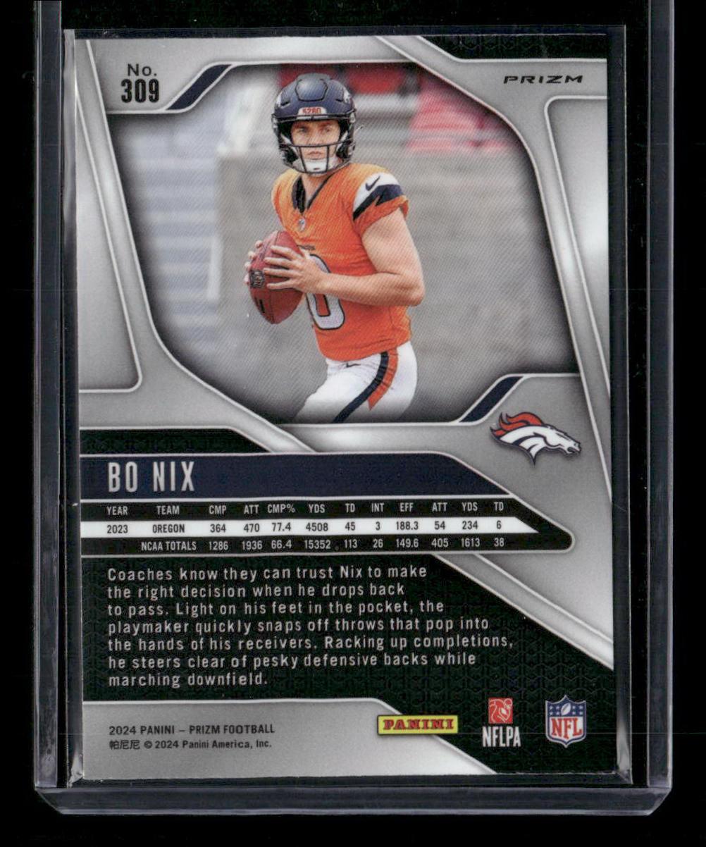 2024 Panini #309 Bo Nix Silver Pink Wave