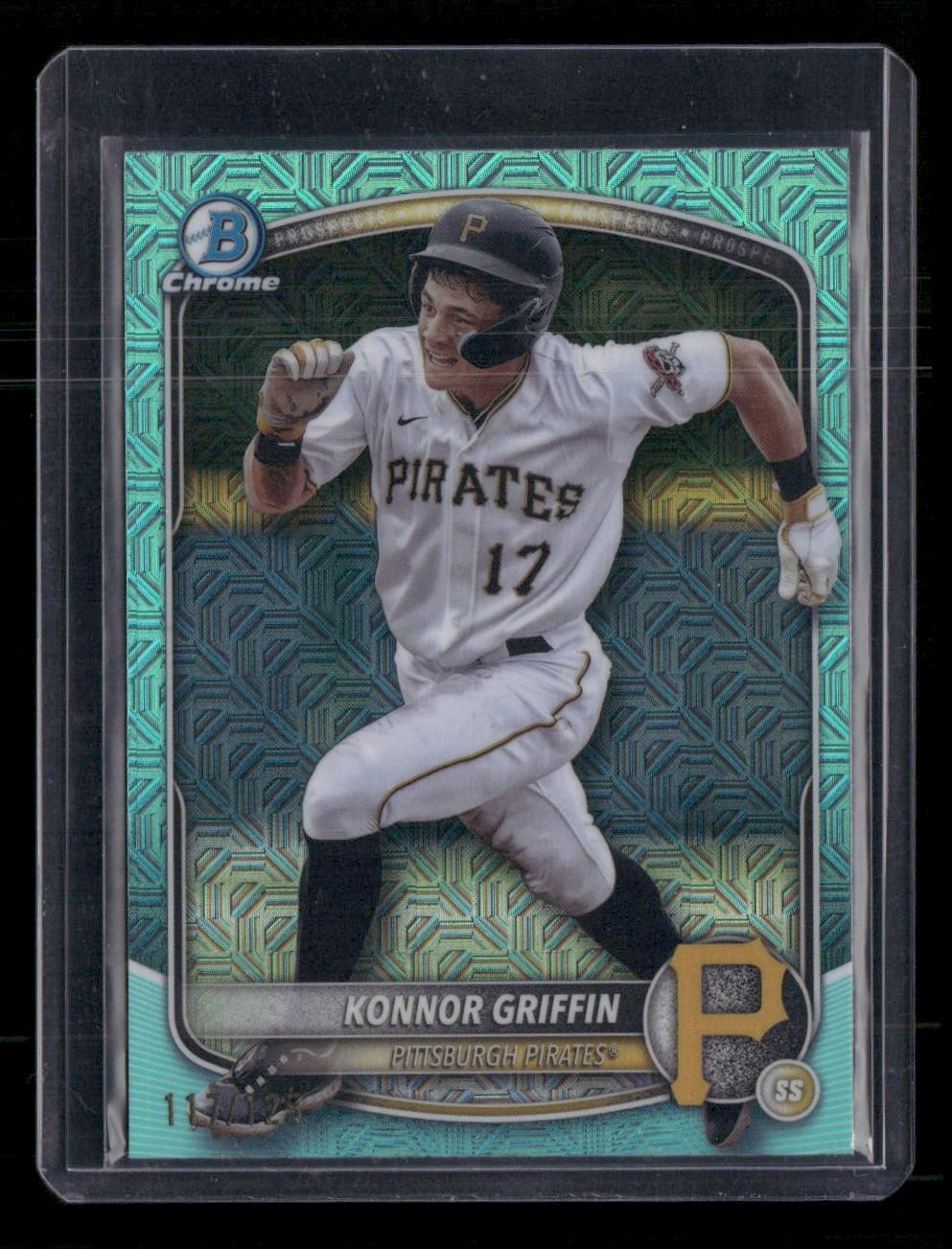 2025 Bowman #BCP-86 Konnor Griffin Chrome Prospects Mojo Aqua Refractor #/125