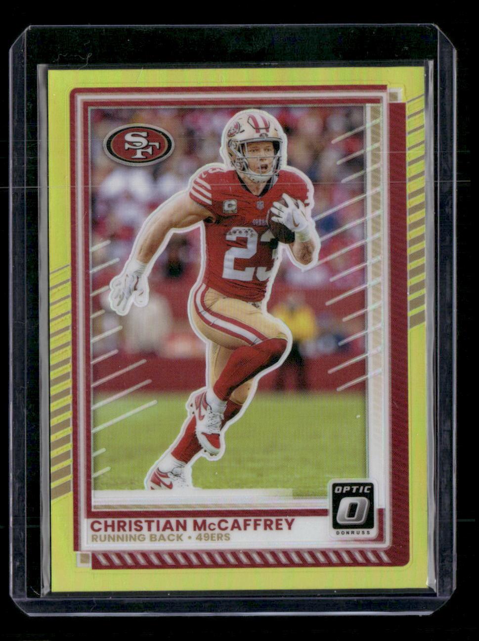2025 Donruss #161 Christian McCaffrey Lime Green #/15