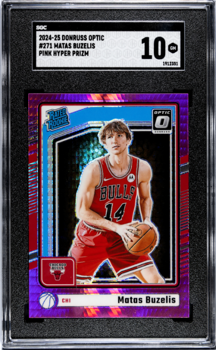 2024-25 Donruss Optic #271 Matas Buzelis Pink Hyper Prizm SGC 10
