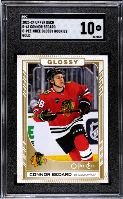2023-24 Upper Deck #R-47 Connor Bedard O-Pee-Chee Glossy Rookies Gold SGC 10