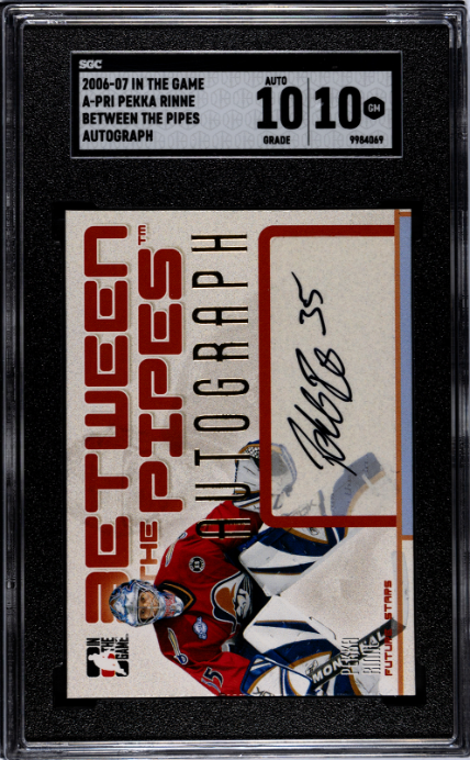 2006-07 In The Game Between The Pipes #A-PRI Pekka Rinne Auto. SGC 10