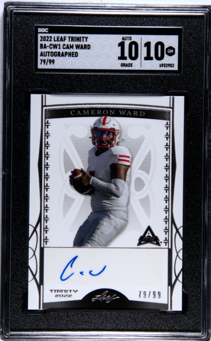2022 Leaf Trinity #BA-CW1 Cam Ward Auto. /99 SGC 10