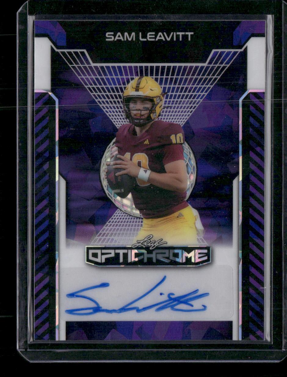 2025 Leaf Optichrome Sam Leavitt Purple Ice Auto #/5