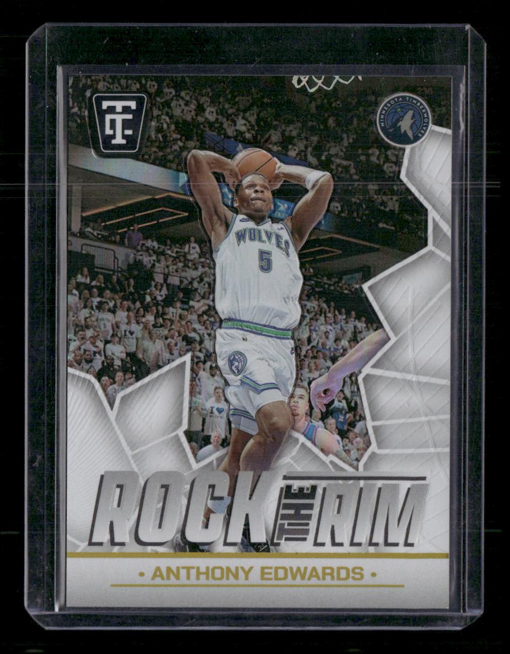 2024 Totally Certified Anthony Edwards Rock the Rim Mirror White Platinum #/25