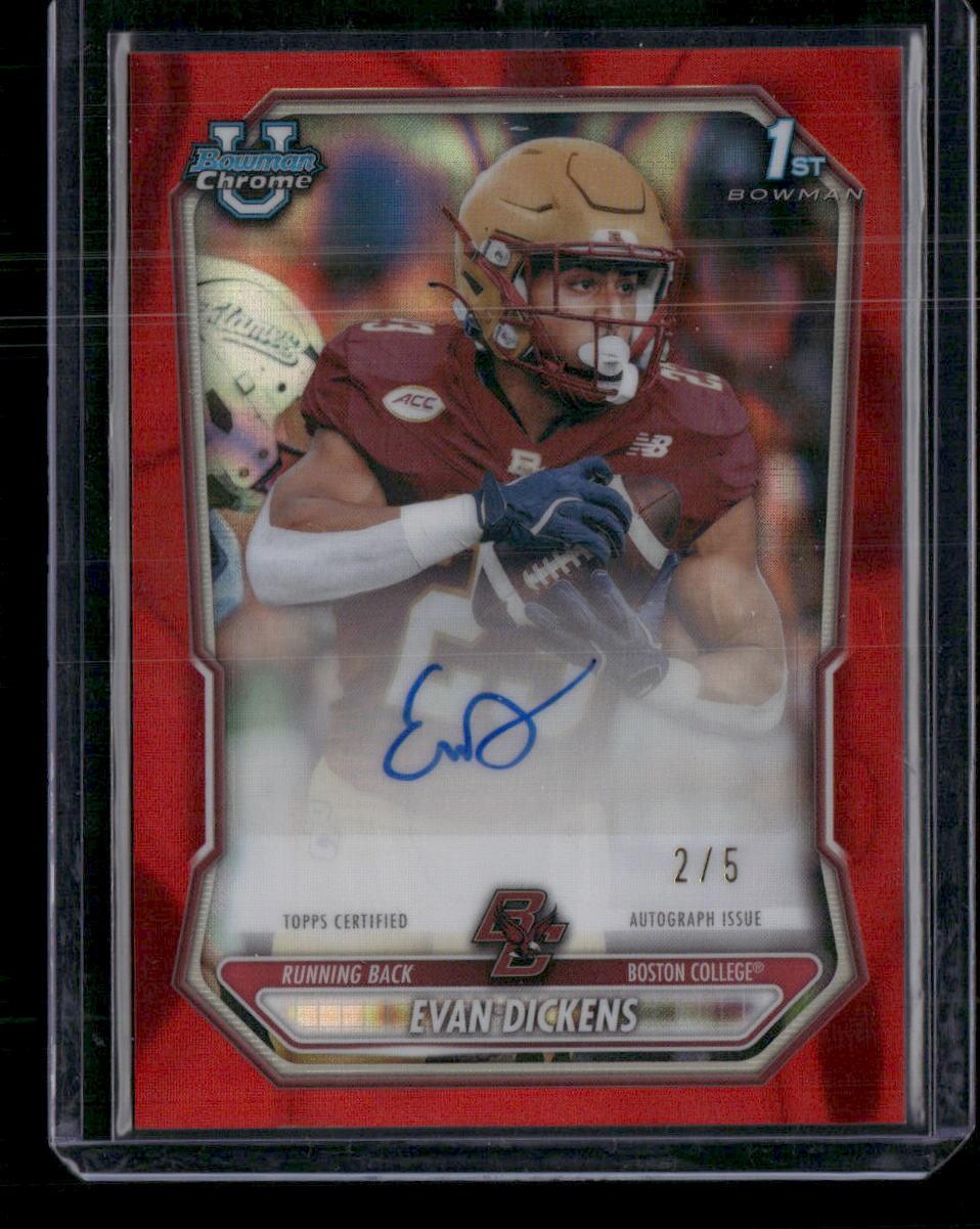 2026 Bowman #BCPA-ED Evan Dickens Chrome Prospect Auto Red Lava Refractor #/5
