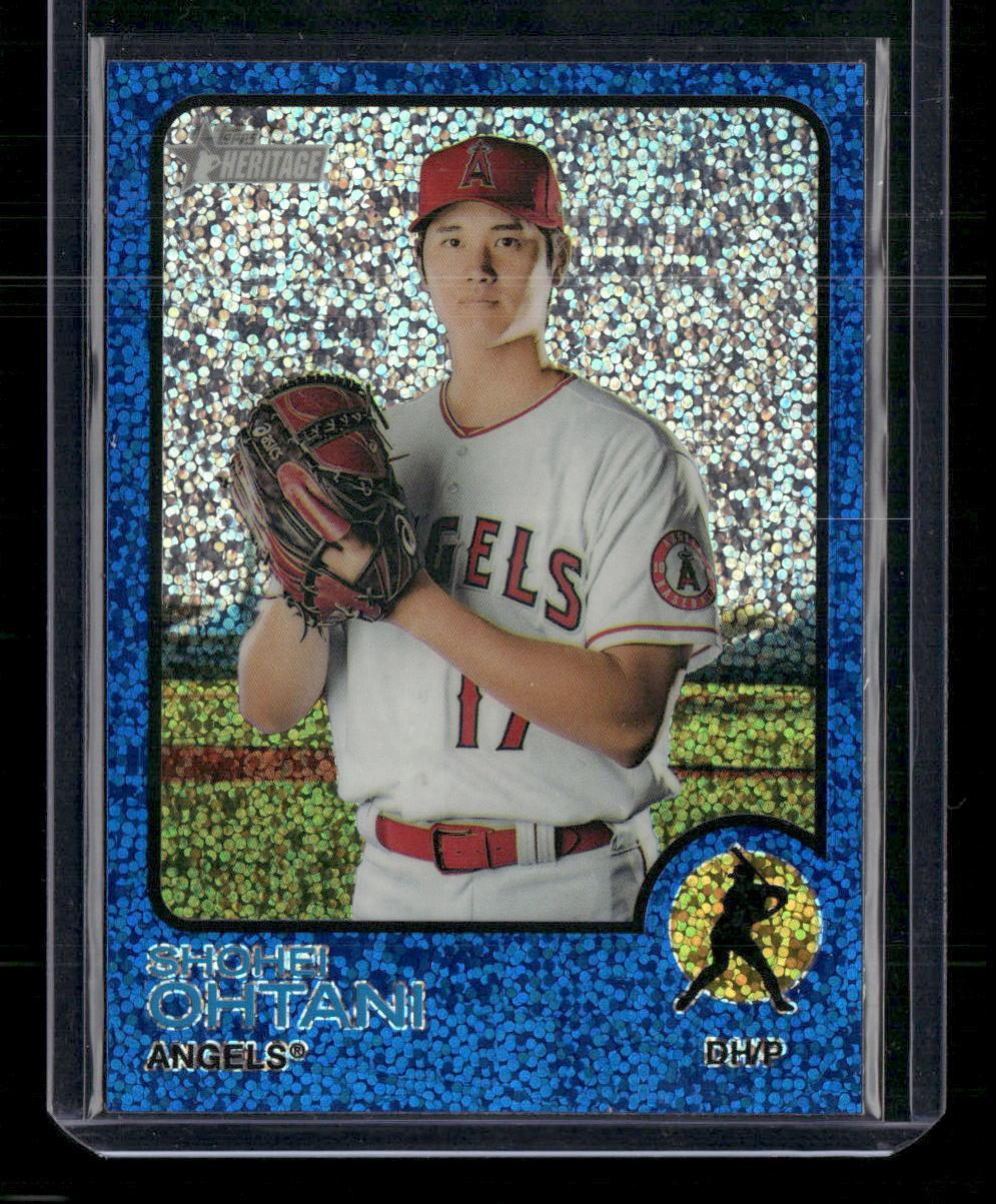 2022 Topps Heritage #150 Shohei Ohtani Chrome Blue Sparkle