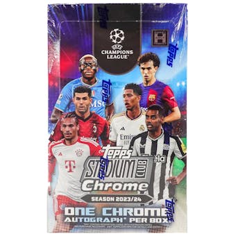 Topps 2023-24 Stadium Club Chrome UEFA Club Competitions Soccer Hobby Box