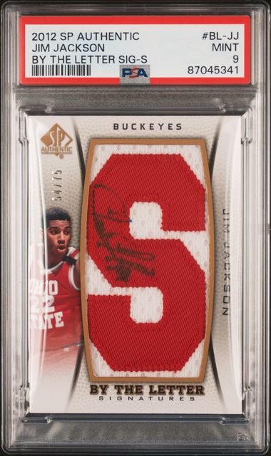 2012 SP Authentic Jim Jackson By The Letter Signatures Patch /75 PSA 9