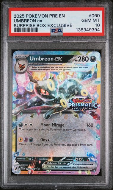 2025 Pokemon Prismatic Evolutions Umbreon ex Surprise Box Exclusive Stamp PSA 10 English