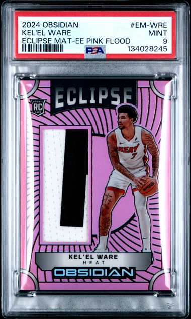 2024 Obsidian Kel'el Ware Eclipse Pink Flood Dual Color Patch #/49 Rookie PSA 9